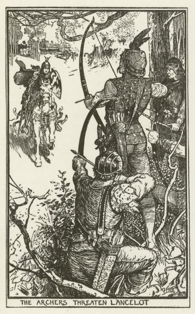 The Archers threaten Lancelot by Henry Justice Ford